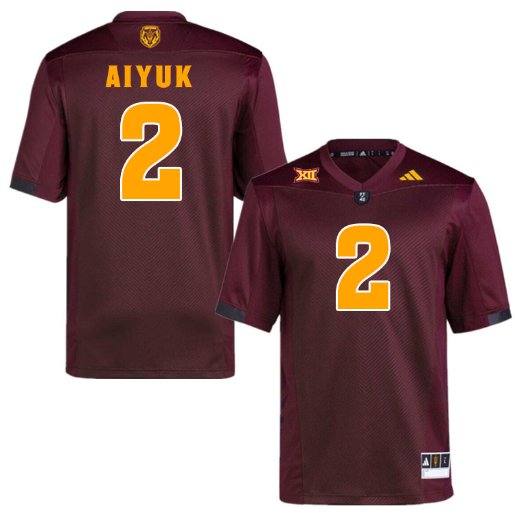 #2 Brandon Aiyuk Arizona State Sun Devils College Football Jerseys Stitched-Maroon